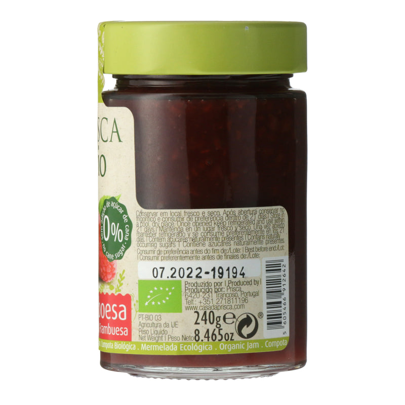 Prisca Bio Organic Raspberry Jam No Added Sugar (240g)